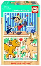 2 dėlionės (puzzle) medinės 2x50 DISNEY CLASSICS 4-6metų