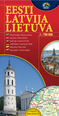 Estija, Latvija, Lietuva. 1:700 000
