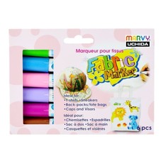 Flomasteriai šviesių audinių dekoravimui „Fabric Marker Floral“, 6 vnt.