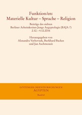 Funktion/en: Materielle Kultur - Sprache - Religion