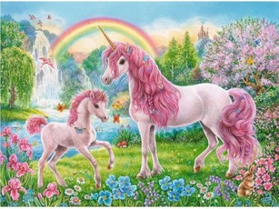 Deimantinė mozaika – Vienaragiai sode