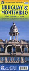 Uruguay, Montevideo Travel Reference Map 1 : 800 000 / 1 : 10 000