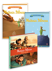 Knygelių rinkinys MAŽASIS PRINCAS. Filmo istorija + Stebuklinga užduočių knygelė 1 + Stebuklinga užduočių knygelė 2 (su tamsoje švytinčiais puošniais lipdukais!)