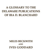 A Glossary to the Delaware Publications of Ira D. Blanchard