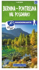 Kümmerly+Frey Wanderkarte 47 Bernina, Pontresina, Val Poschiavo 1:40.000