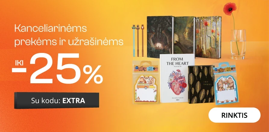 Kanceliarinėms prekėms ir užrašinėms iki -25% extra nuolaida!