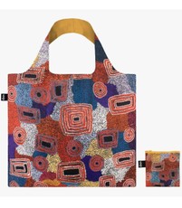 LOQI dvipusis pirkinių krepšys „ADA NANGALA DIXON Water Dreaming Red Recycled Bag“