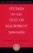 Studies on the Text of Macrobius' Saturnalia