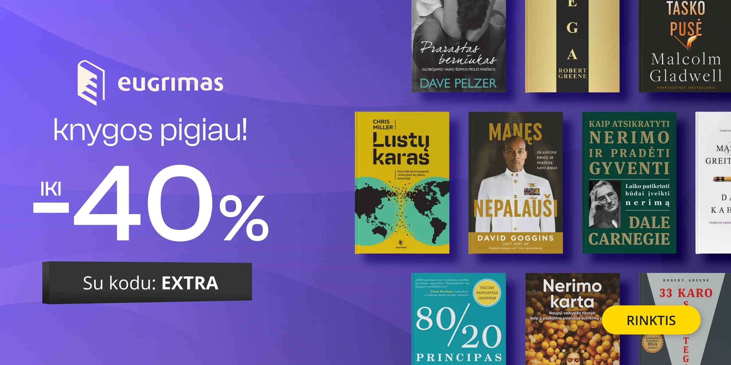 Leidyklos EUGRIMAS knygoms iki - 40 % extra nuolaidos!