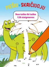 Piešiu ir skaičiuoju. No taško iki taško 128 staigmenos (dinozaurai)