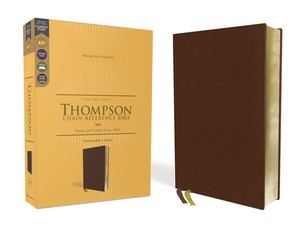 Kjv, Thompson Chain-Reference Bible, Genuine Leather, Calfskin, Brown, Art Gilded Edges, Red Letter, Comfort Print