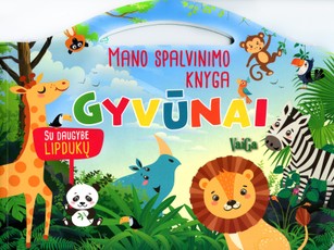 Mano spalvinimo knyga. Gyvūnai. Su daugybe lipdukų