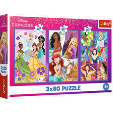 TREFL DISNEY PRINCESS Dėlionių rinkinys „Draugai“, 3 x 80 det.