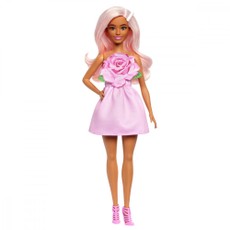 Barbie Fashionistas lėlė – blondinė su rožine suknele