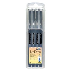 Stilingi rašikliai plonu antgaliu Marvy „Le Pen” Black, 4 vnt.