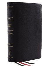 Nkjv, Reference Bible, Classic Verse-By-Verse, Center-Column, Genuine Leather, Black, Red Letter, Comfort Print