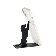 Išmaniojo telefono laikiklis „Puppy“, juodas, metalinis
