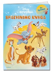 Gyvūnai: spalvinimo knygelė su lipdukais