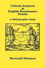 Critical Analyses in English Renaissance Drama