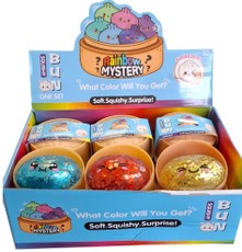 Antistresinis žaislas SQUISHY BUN „Squishy Dumpling Glitters“, 8,5 cm, 1 vnt.