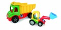 Žaislinių transporto priemonių rinkinys – sunkvežimis, bagi ir buldozeris