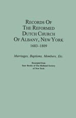 Records of the Reformed Dutch Church of Albany, New York, 1683-1809