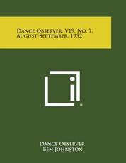 Dance Observer, V19, No. 7, August-September, 1952