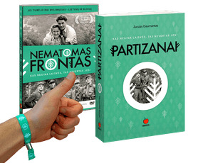 PATRIOTO RINKINYS: naujas Juozo Daumanto kultinės knygos PARTIZANAI leidimas + filmo NEMATOMAS FRONTAS DVD + patrioto juostelė