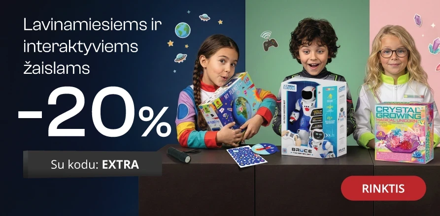LAVINAMIESIEMS IR INTERAKTYVIEMS ŽAISLAMS - 20% nuolaida!