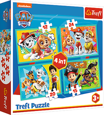 TREFL PAW PATROL 4 dėlionių rinkinys „Šuniukas-patrulis“
