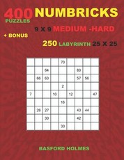 NUMBRICKS 400 puzzles 9 x 9 MEDIUM - HARD + BONUS 250 LABYRINTH 25 x 25