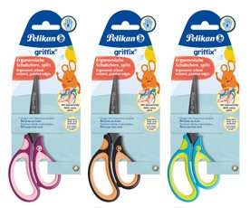 Žirklės dešiniarankiams GRIFFIX 15cm mix spalvų