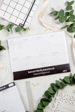 Savaitės planuoklis – 50 lapelių (juodai baltas)