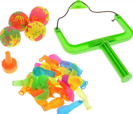 Laidynė su vandens balionais ir kamuoliukais