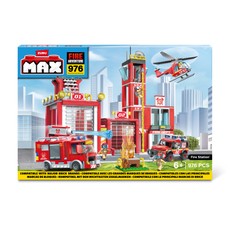 MAX CITY Kaladėlių rinkinys „Ugniagesių stotis“, 976 vnt.