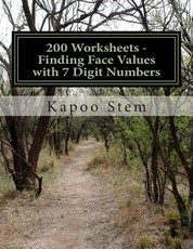 200 Worksheets - Finding Face Values with 7 Digit Numbers