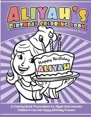 Aliyah's Birthday Coloring Book Kids Personalized Books