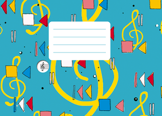 Natų sąsiuvinis MUZIKA, A5, 12 lapų, melsvas