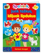 Geriausi draugai. Spalvink, junk taškus, klijuok lipdukus