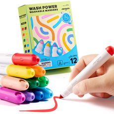 Itin lengvai nusiplaunantys flomasteriai JARMELO, 12 vnt., nuo 3 metų