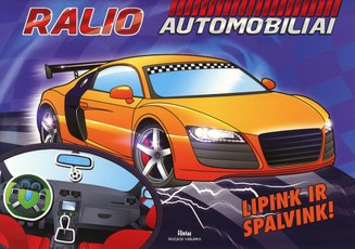 Ralio automobiliai. Lipink ir spalvink