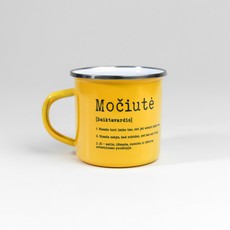 Metalinis puodelis „Močiutė“, geltonas, 300 ml