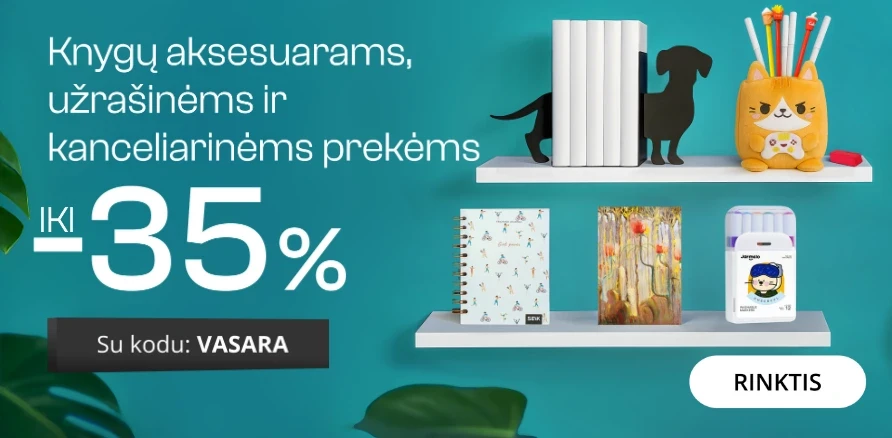 Knygų aksesuarams, užrašinėms ir kanceliarinėms prekėms - extra nuolaidos iki -35%