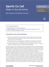 Case Study: Sports Co. Ltd