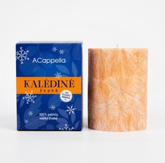 „Kalėdinė“ rankų darbo 100% palmių vaško žvakė, apelsinas ir cinamonas,  1 vnt