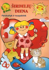 Širdelių diena. Perskaityk ir nuspalvink