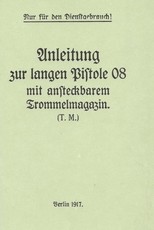 German WWI P-08 Artillery Luger Pistol and Snail Drum Manual