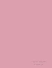 Thistle Sea Pink Notebook: Minimalist Plain Cover College Ruled Composition Writing Notebook