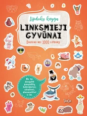 Linksmieji gyvūnai. Lipdukų knyga