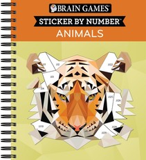Brain Games - Sticker by Number: Animals - 2 Books in 1 (42 Images to Sticker)